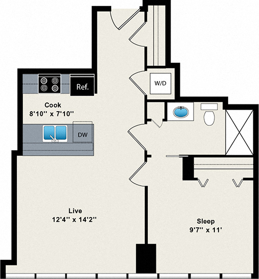 Unit 1-1010 floor plan